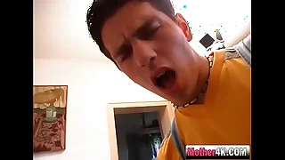 Big titted mature slut fucked overwrought a young handyman!